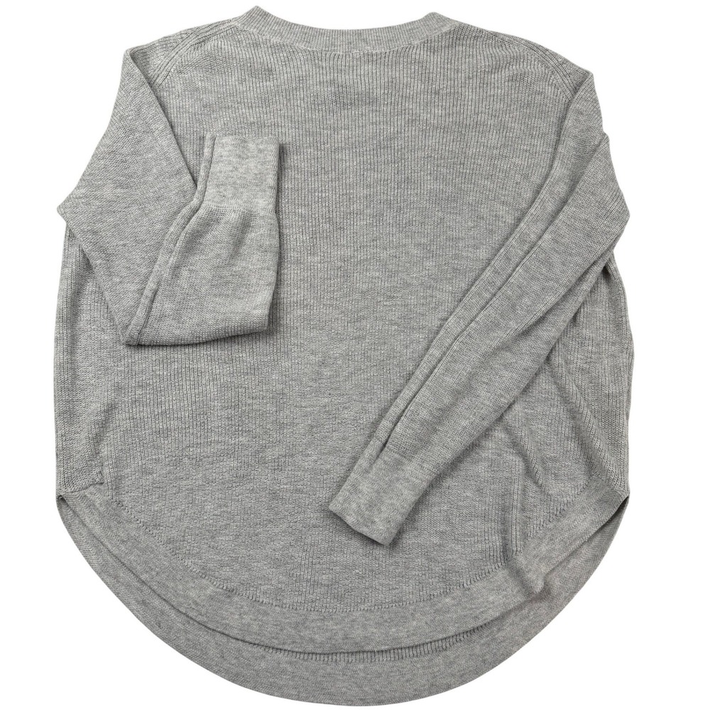 Jolie Heather Gray Crewneck Oversized High Low Knit Sweater Large